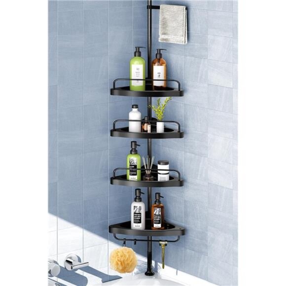 Corner Shower Caddy Tension Pole: Adjustable Stainless Steel Shower - Picture 1 of 7